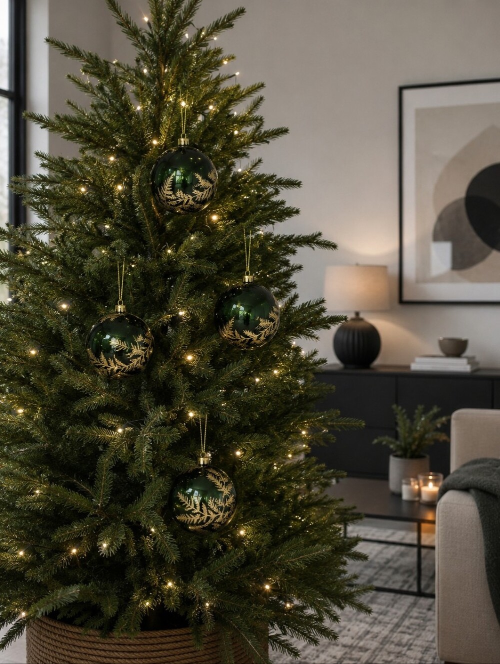 Holiday Ornaments with Gold Leaf Accents - SET OF 5